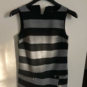 Banana Republic black with gray stripes beautiful casual dress.